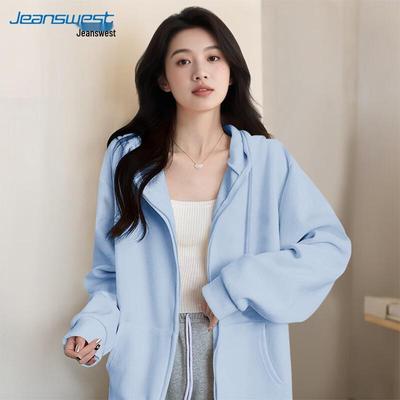 Jeanswest Damen Koreanischer Stil Lockerer Kapuzenpullover