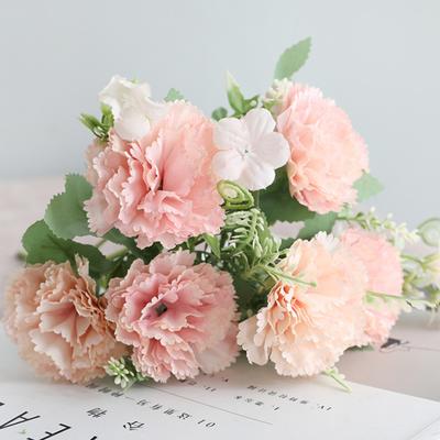 Simulationsblume, farbecht, weit verbreitet, 7 Köpfe, lebendige Nelken, künstliche Blumen zum Muttertag