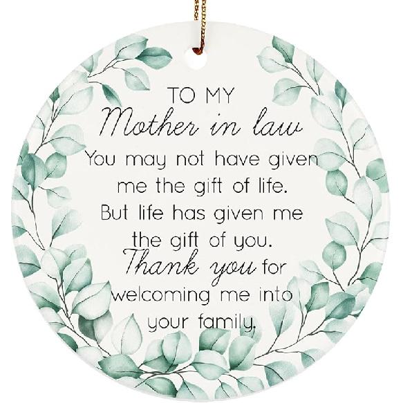 to My Daughter in Law Christmas Ornaments, Daughter-in-Law Christmas Ornament Gifts, Two-Side Printed 3'' Christmas Ornament for Christmas Tree,