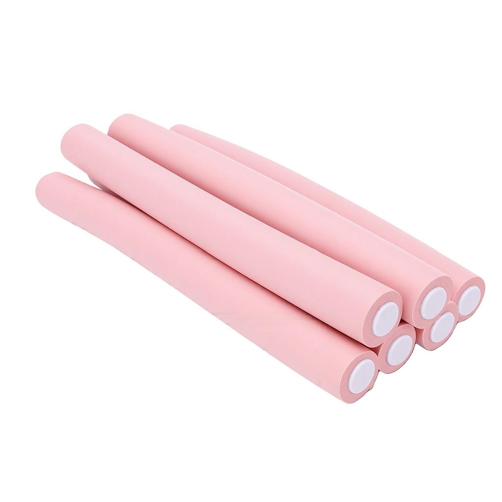 6 Pcs Foam Hair Rollers No Heat Gentle Long Lasting Curls Heatless Curlers for Long Hair Pink