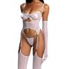 2025 Cross-border Mesh Breathable Stockings & Ultra-thin Lingerie Set