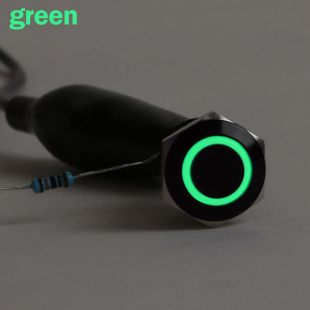 Gadget Black 12V 4Pin 12mm Push Button LED Power Momentary Switch Car Latch