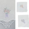 Multicolor Cotton Handkerchiefs Set for Women Embroidered Flower and Butterfly Lace Edge Portable Pocket Square Towel