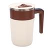  Self Stirring Coffee Mug with Temperature Display Rechargeable Automatic Magnetic Stirring Cup for   Travel Stainless Steel Beige Brown  