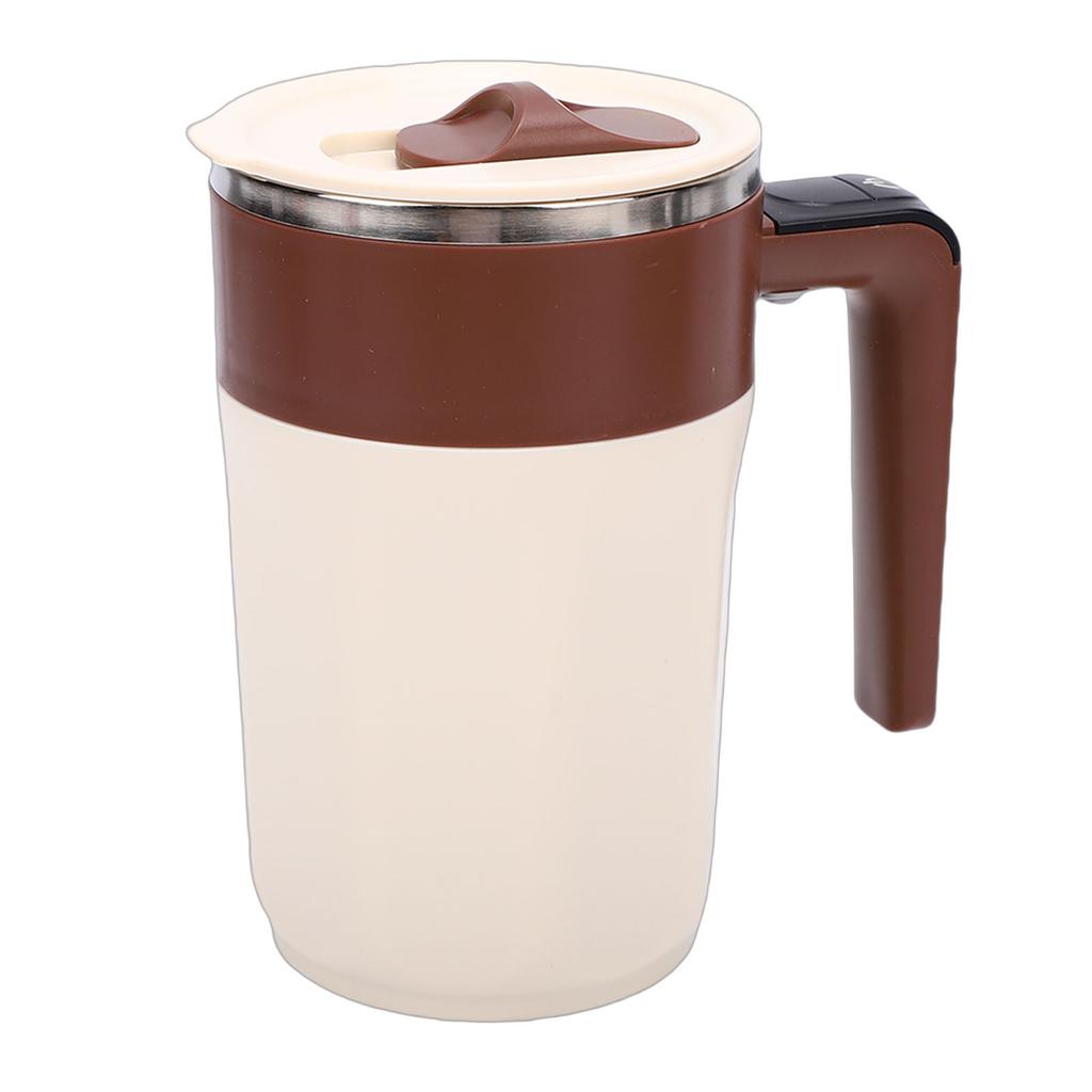  Self Stirring Coffee Mug with Temperature Display Rechargeable Automatic Magnetic Stirring Cup for   Travel Stainless Steel Beige Brown  