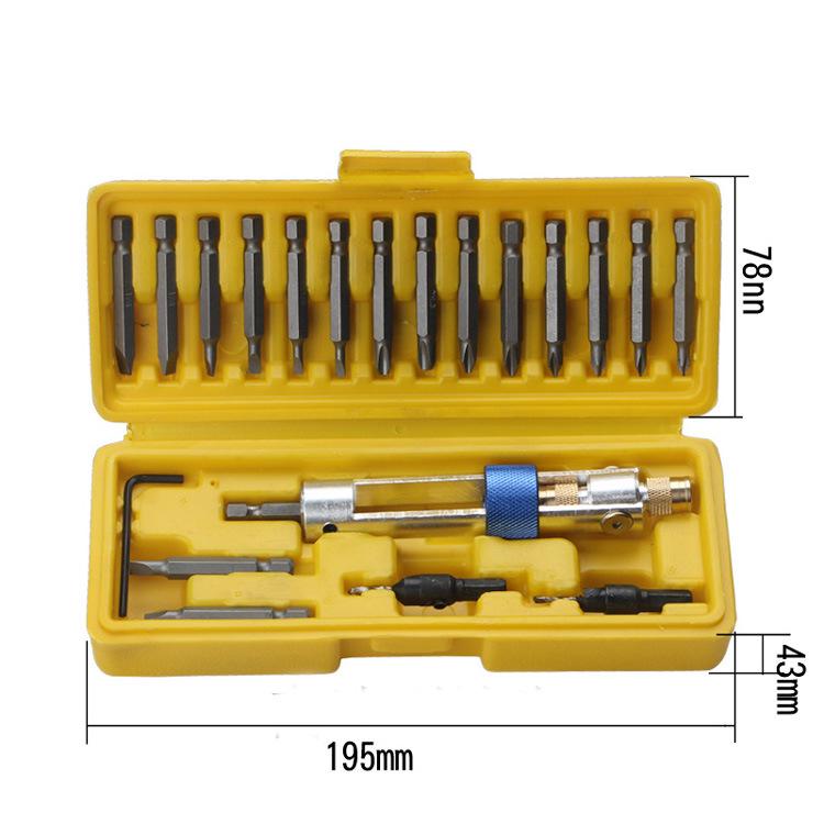 20-Piece High-Speed Steel Drill & Screwdriver Bit Set for Air/Manual Use
