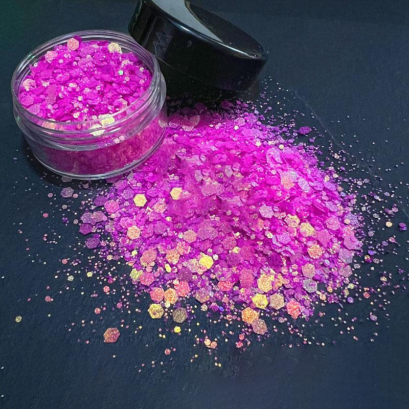 Opal White Cosmetic Polyester Glitter Hexagon Epoxy Resin Chunky Matte Glitter Mix for Snow Globe Tumbler Glitter