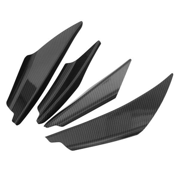 Universal 4Pcs Carbon Fiber Auto Front Bumper Body Lip Canards Splitter Trim Kits Car Front Bumpers Spoilers Set Scratch Strip