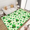 St Patricks Day Rug Green Clover Hat Decor Gold Coins Shamrock Carpet Holiday Floor Mat Soft Non-Slip Home Decor for Living Room