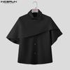 INCERUN Herren Kurzarm Einfarbig Fake Zweiteilige Freizeithemden Tops