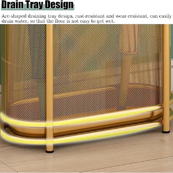 Modern Umbrella Holder, Large Capacity Space Saving Umbrellas Rack Stand with Drip Tray & 4 Non-Slip Mats,Standing Stable Umbrella Organizer, for