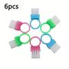 6pcs Mini Nail Ring Brush, Finger Button Dust Brush, Nail Tool Art Small Brush, Nail Hygiene/Jewelry Maintenance Artifact