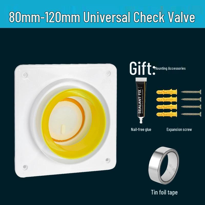 Универсальный кухонный и ванный обратный клапан для вытяжки для предотвращения дыма