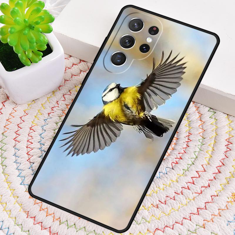 Garden Birds Blue Tit Silicone Phone Case For Samsung Galaxy Note 10 Pro S26 S25 S24 S23 S22 S21 Plus S25Ultra Capa Cover