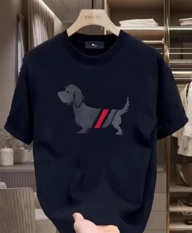 Large Cotton Men's Elephant Print Short Sleeved Shirt Versatile Round Neck Casual Base Top T-shirt Summer Casual Clothing