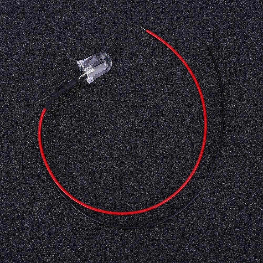 50PCs 12V LED Pre Wired Luminous Diode 10 mm Round Head Light Bead Colorful Slow Flash