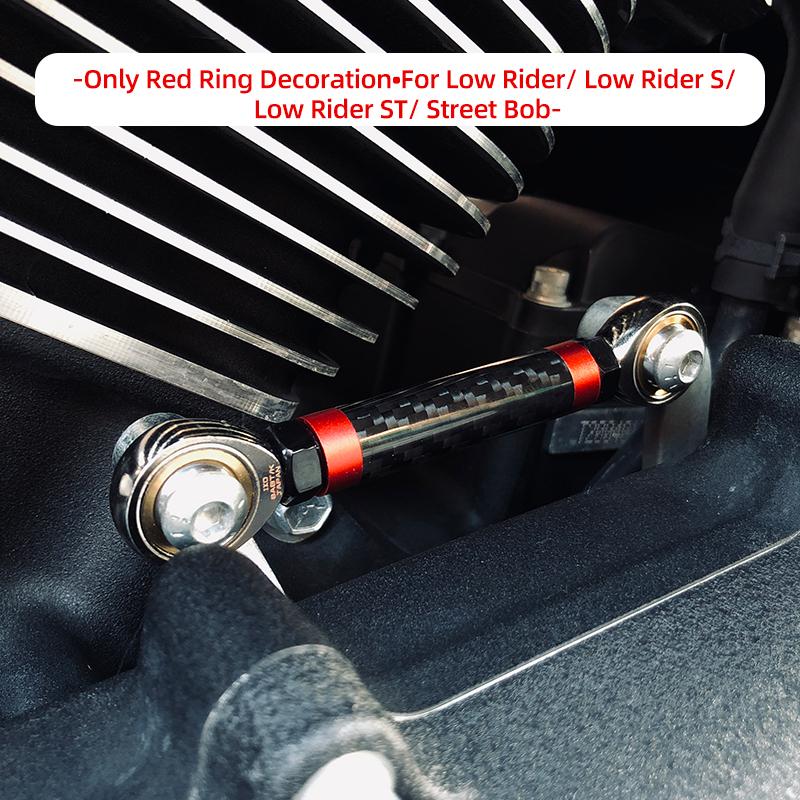 Carbon Fiber Shifter Linkage Rod Part Mid-Control Gear Shift Link Shifter Rod for Harley Touring Glide Softail Low Rider S/ST Red Ring Low Rider