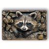 2d Flat 30*20cm, Raccoon, Wooden Logo Fun Vintage Compact Wooden Logo, Wall Decor, Home Decor, Wooden Logo Poster Holiday Gifts, for Home, Kitchen