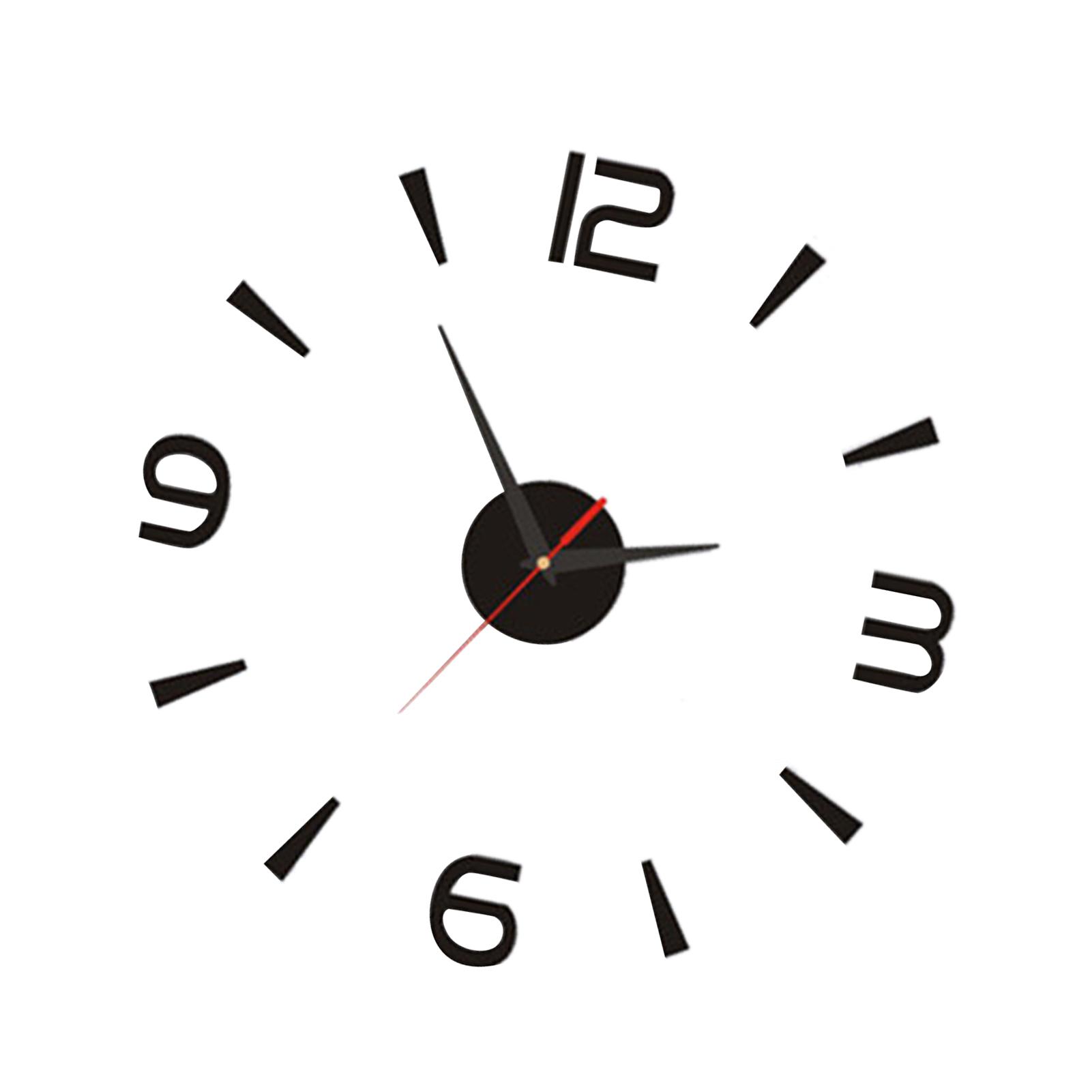 

DIY Wall Clock 40cm Small Black Modern Simple European Style Silent Acrylic Frameless DIY 3D Wall Clock
