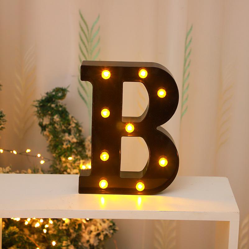 Cross-border Hot-Selling Black LED Letter Lamp for Proposal, Festival Decoration, and Ambiance Arrangement