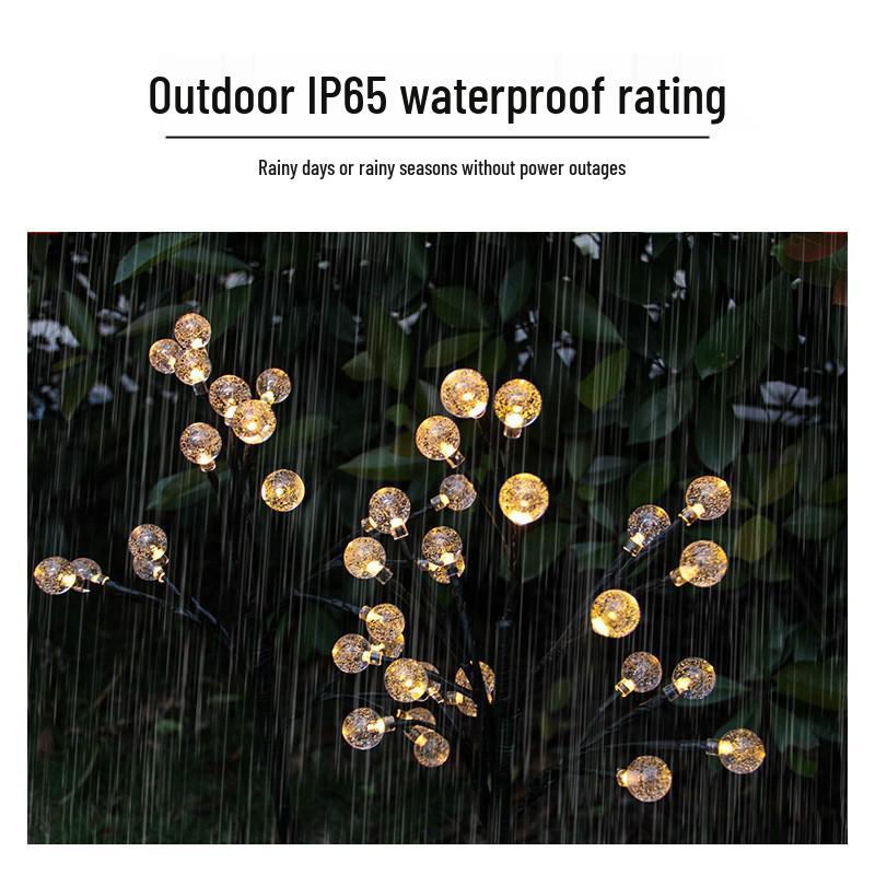 Outdoor Waterproof Solar Cherry Blossom Branch Lights for Garden and Lawn Decoration