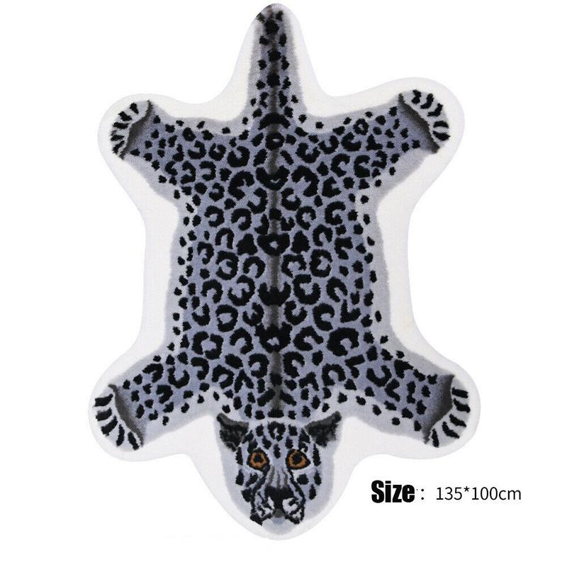 Nordic Style Cute Animal Printed Rug Panda Leopard Tiger Giraffe Lion Shape Faux Skin Carpet Plush Antiskid Carpet
