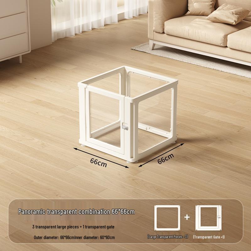 Clear Acrylic Indoor Dog Fence for Small Pets - Safety Enclosure & Dog House Height 60cm