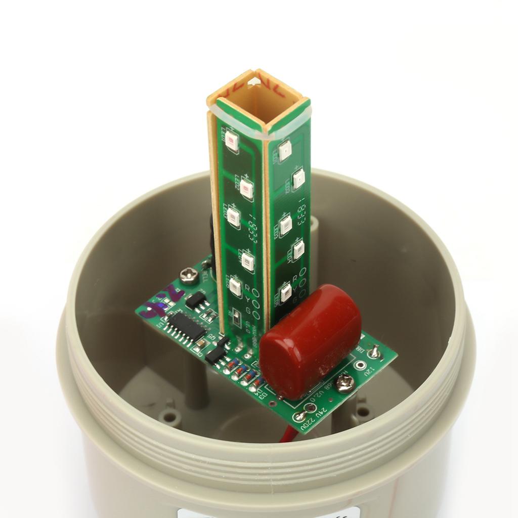 220VAC Roterende Blinkende Signallys Rødt LED Varsellys 97mm Diameter