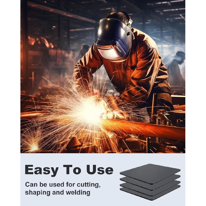 2 Pcs 8" x 8"x1/4" Steel Plate, A36 Square Hot Rolled Steel Base Plate, 1/4 Inch Thick Weldable Metal Plate for Structural Support and Industrial Use