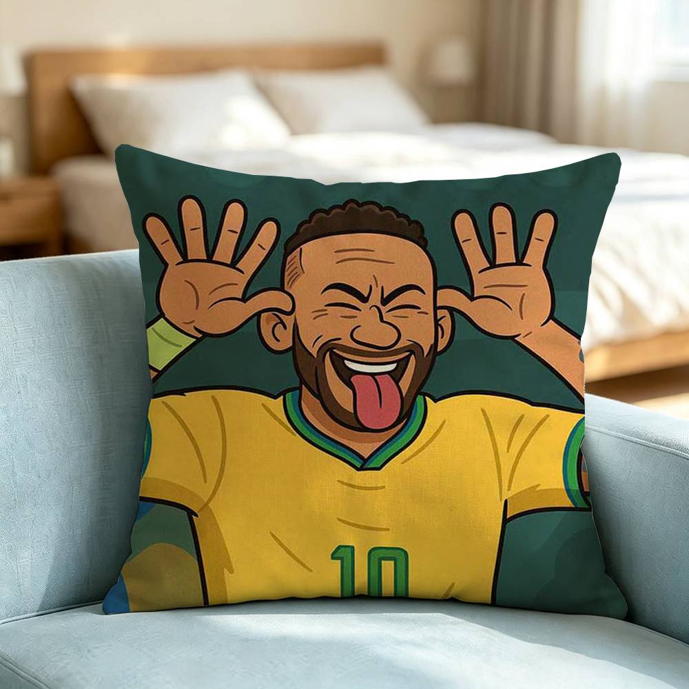 Neymar-R Football Sport-S Pillow Case Square Double-Sided Sofa Cushion Cover Bedroom Bedside Pillow Gift