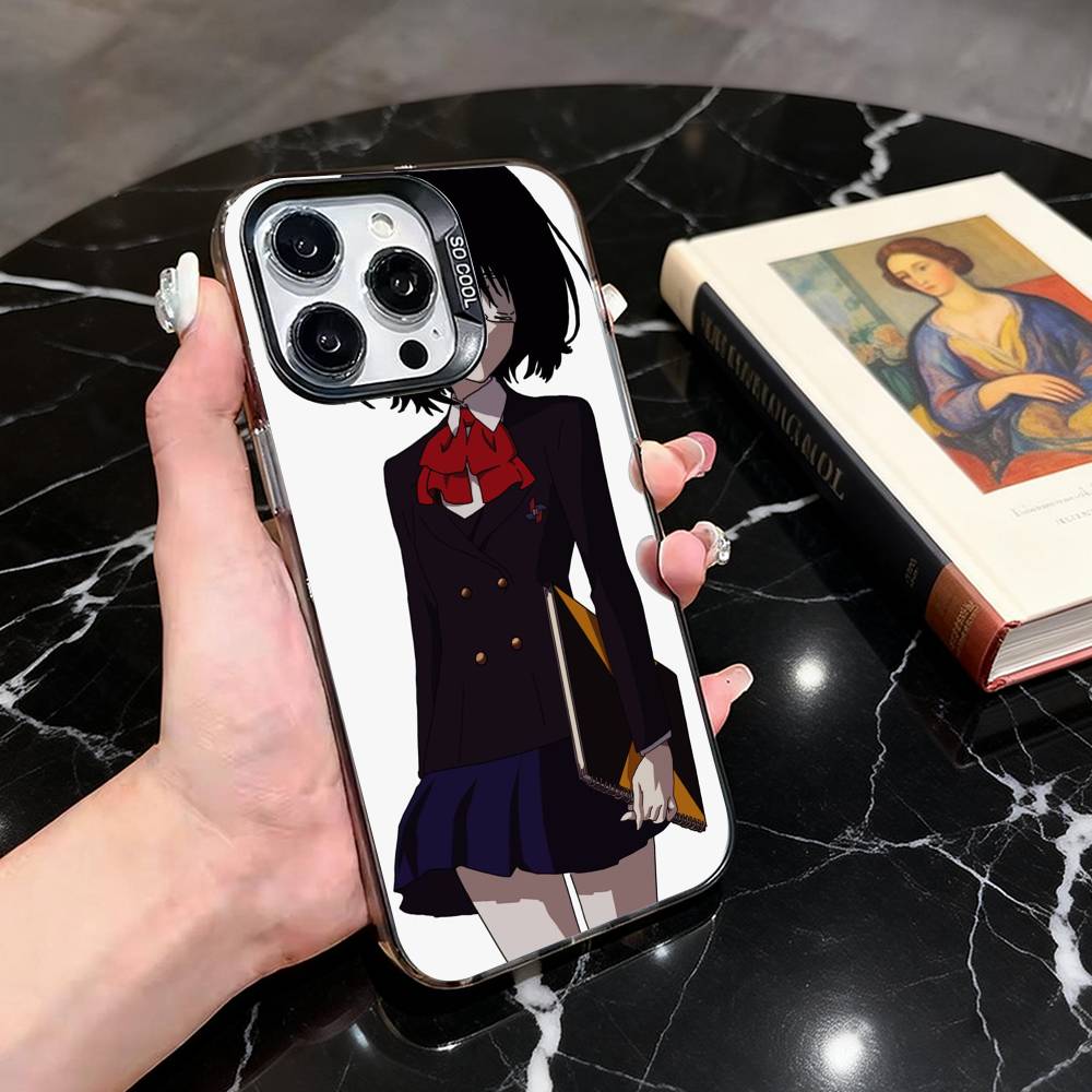 

Another Mei Misaki Phone Case For iPhone 17,16,15,14,13,12,11 Plus,Pro Max,XS,Colored Silver Plated Inside Cover iPhone16