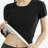 Felpa modellante a maniche corte da donna per Fitness e Yoga