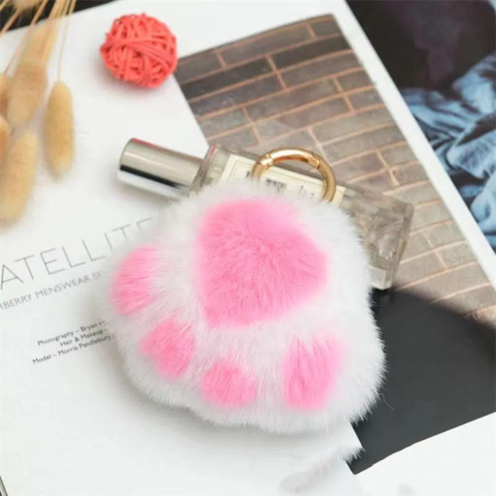 Futrzana lalka łapka kota wypchany brelok wypchane zwierzę pluszowe łapka kota wisiorek biżuteria prezent