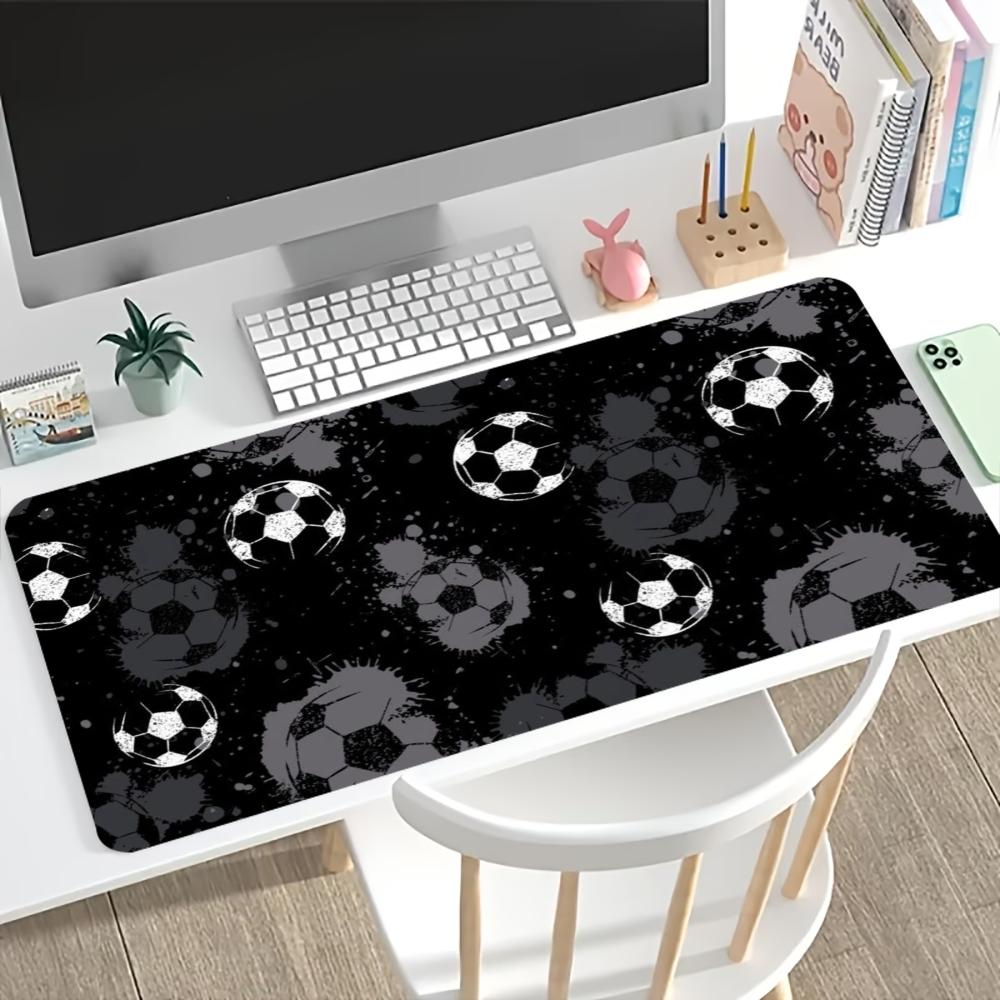 Soccer Football Large Gaming Mouse Pad Nonslip Rubber Base Stitched Edge Keyboard Mat For Pc Gamer Laptop Office Desktop