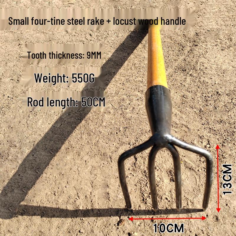 Multi-Tooth Steel Rake for Clamming, Soil Cultivation, Sweet Potato & Peanut Digging, Weeding, and Household Use