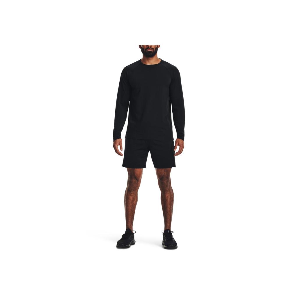 Under Armour Solid Crew Neck Pullover Sports Long Sleeve T-Shirt Men Tops Black 1378989-001