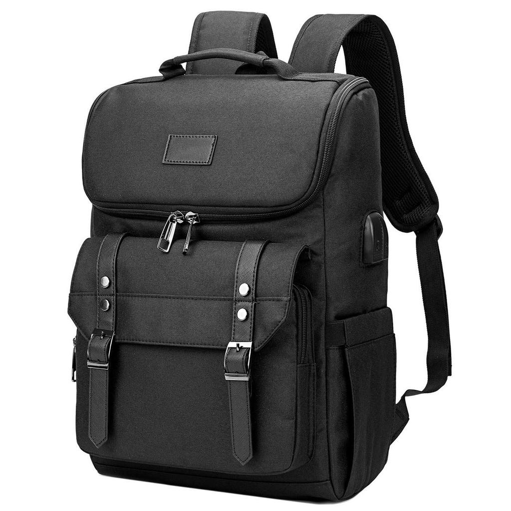 Korean Style Men's Oxford Cloth Backpack with USB - Retro Cross-Border Student and Travel Bag