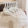 5pcs Elegant Pearl Bead Bow Hanger 40/30cm Adult Kids Clothing Organizer Wedding Dress Coat Rack Space Saving Wardrobe Storage