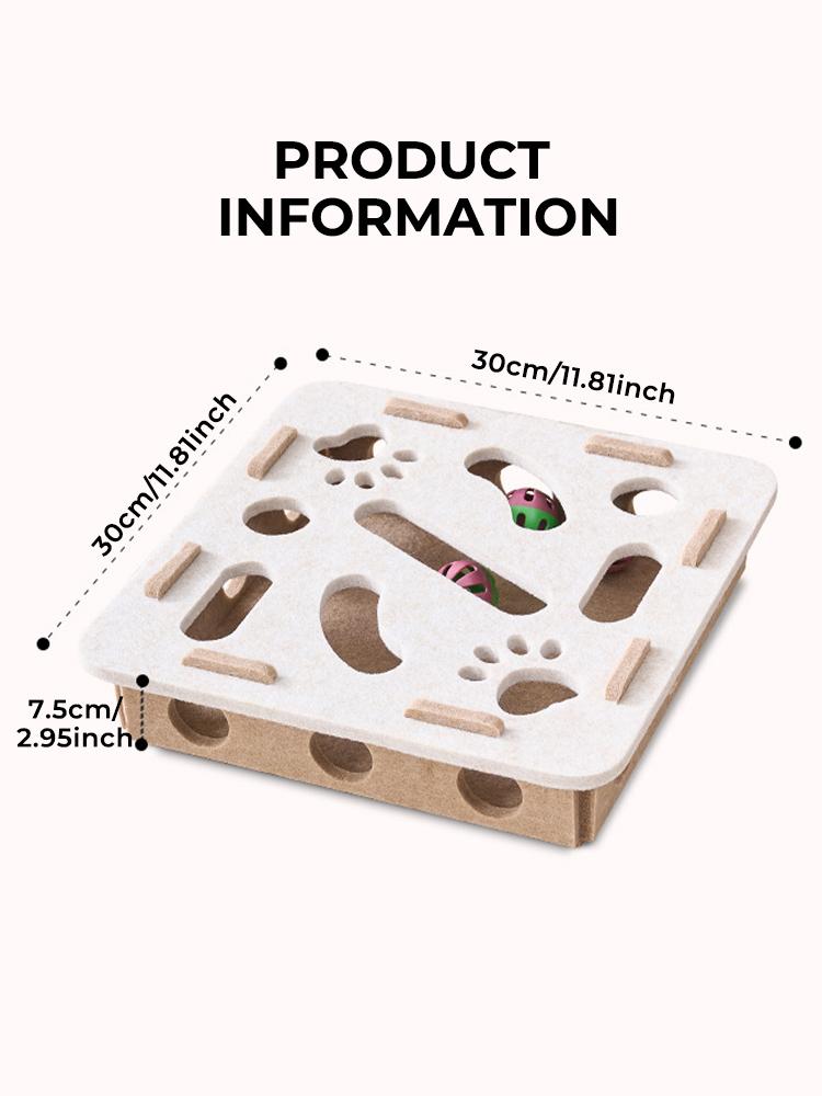 Cat Puzzle Toy Felt Puzzle Box Cat Exercise Toy with Ball Indoor Sports Entertainment Hunting Cat Toys for Indoor Cats