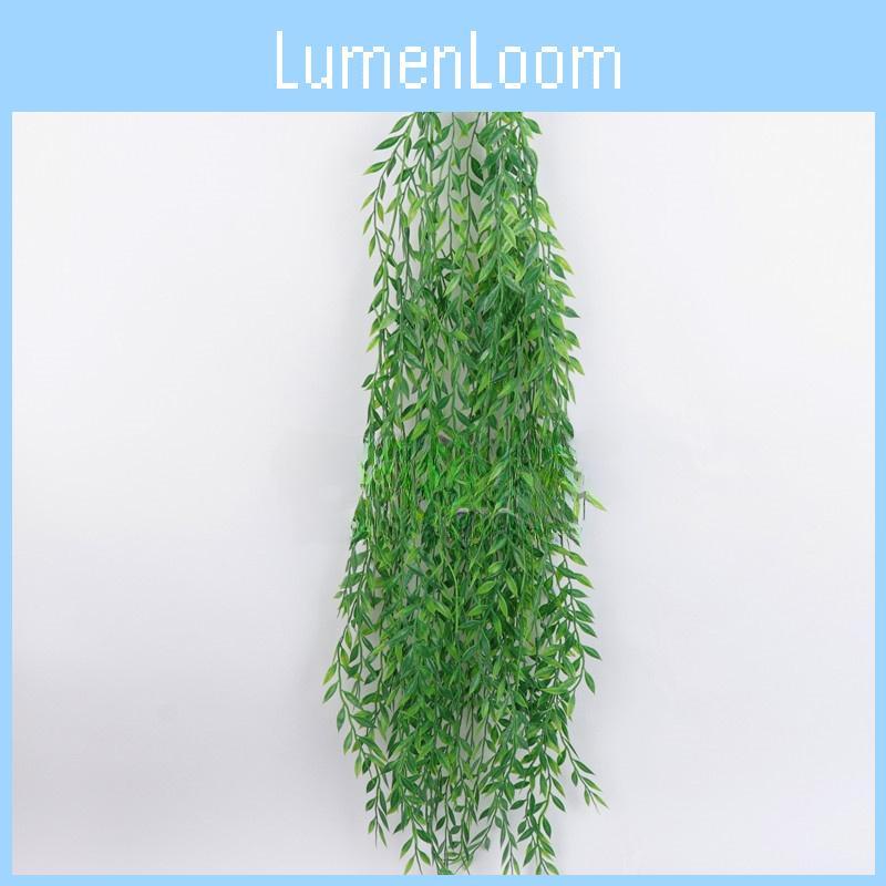 Long Faux Bamboo Foliage Wall Decor With Plastic Leaves For Restaurant And Cafe Settings