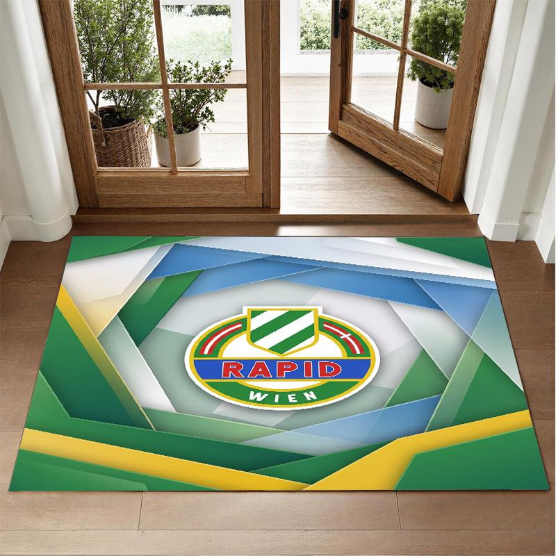 Rapid Wien FC Design Crystal Velvet Rug Soft Decorative Mat for Bedroom Entrance