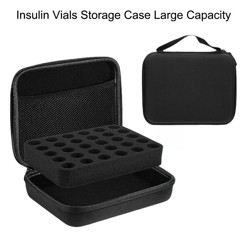 Dustproof Storage Case for 10ML Insulin Vial 7 9 12 15 30 Slots Medical Essential Oil Organizer Portable Safe Container Travel
