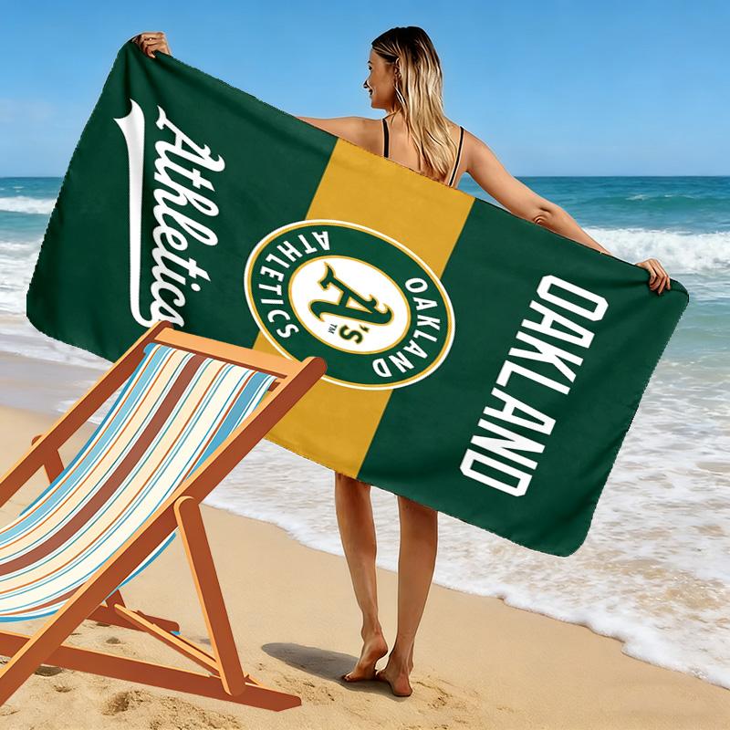 Oakland Athletics Print Beach Towel, Large Soft Quick Dry Towel for Beach Camping Swimming