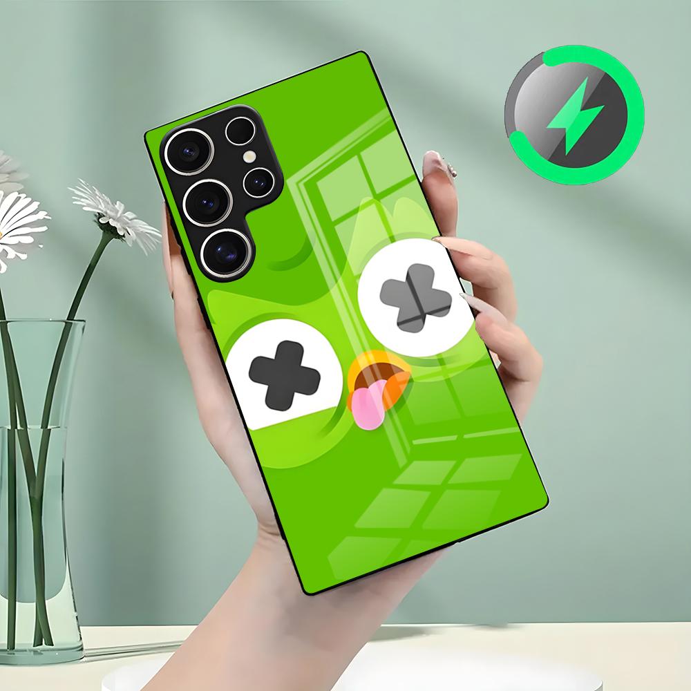 

Duolingo Owl Phone Case For Samsung S26 S25 S24 S23 S22 S21 S20 Edge Ultra Plus FE For Magsafe Glass Case Galaxy S21 Plus