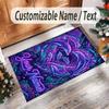 Mermaid Theme Crystal Velvet Floor Rug Personalized Custom Name Text Warm Carpet Home Decoration