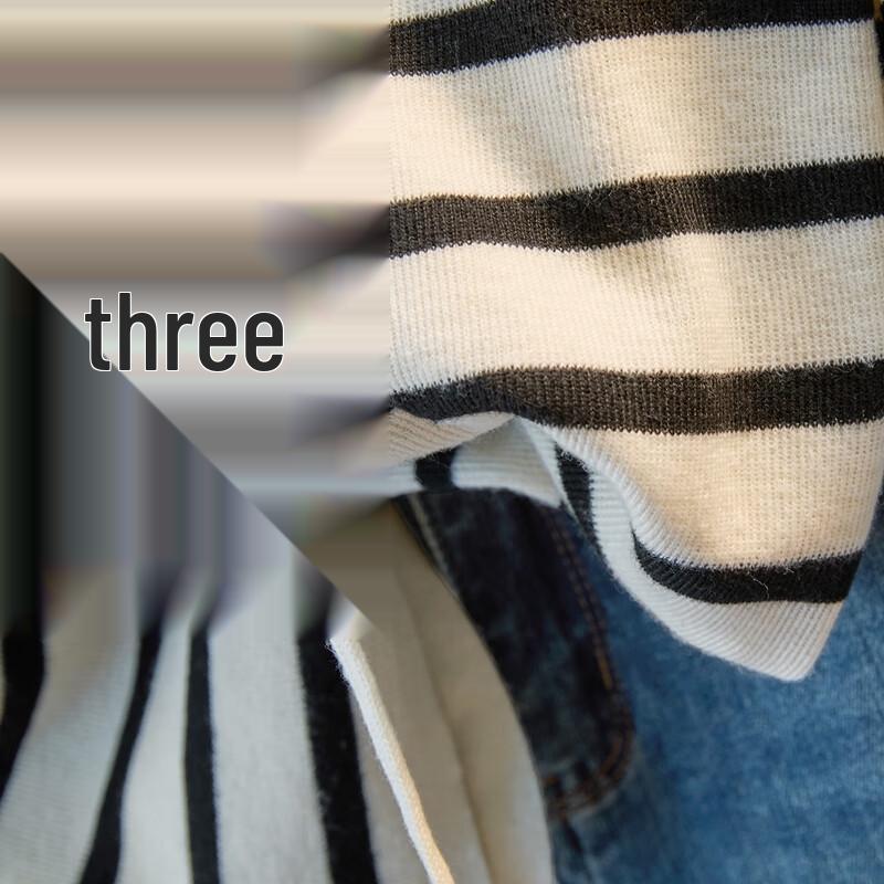 Women's Slim Fit Faux Two-Piece Striped Hooded Knit Top