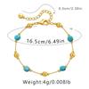 Gold Plated Faceted Turquoise Color Bead & Ball Bracelet With Extension Chain