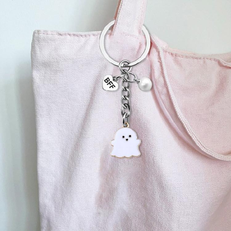 Spooky Wraith Key Ring Halloween Stocking Stuffer for Women Girls Teens Cute Boo Basket Gift for Friend With Gift Card