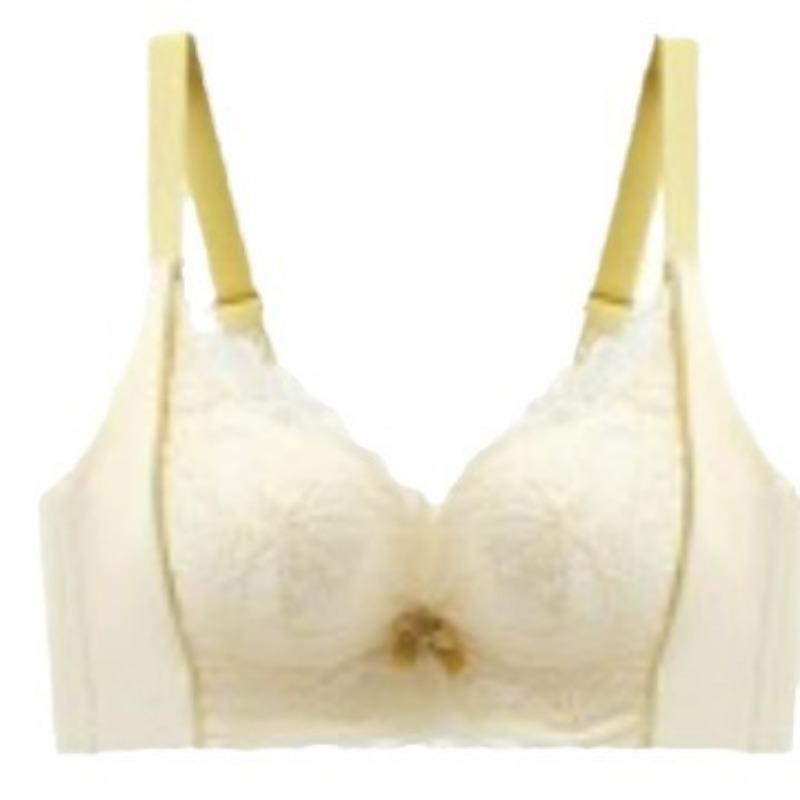 

Contrast Color Strap Lace Bra for Everyday Comfort M шампанського