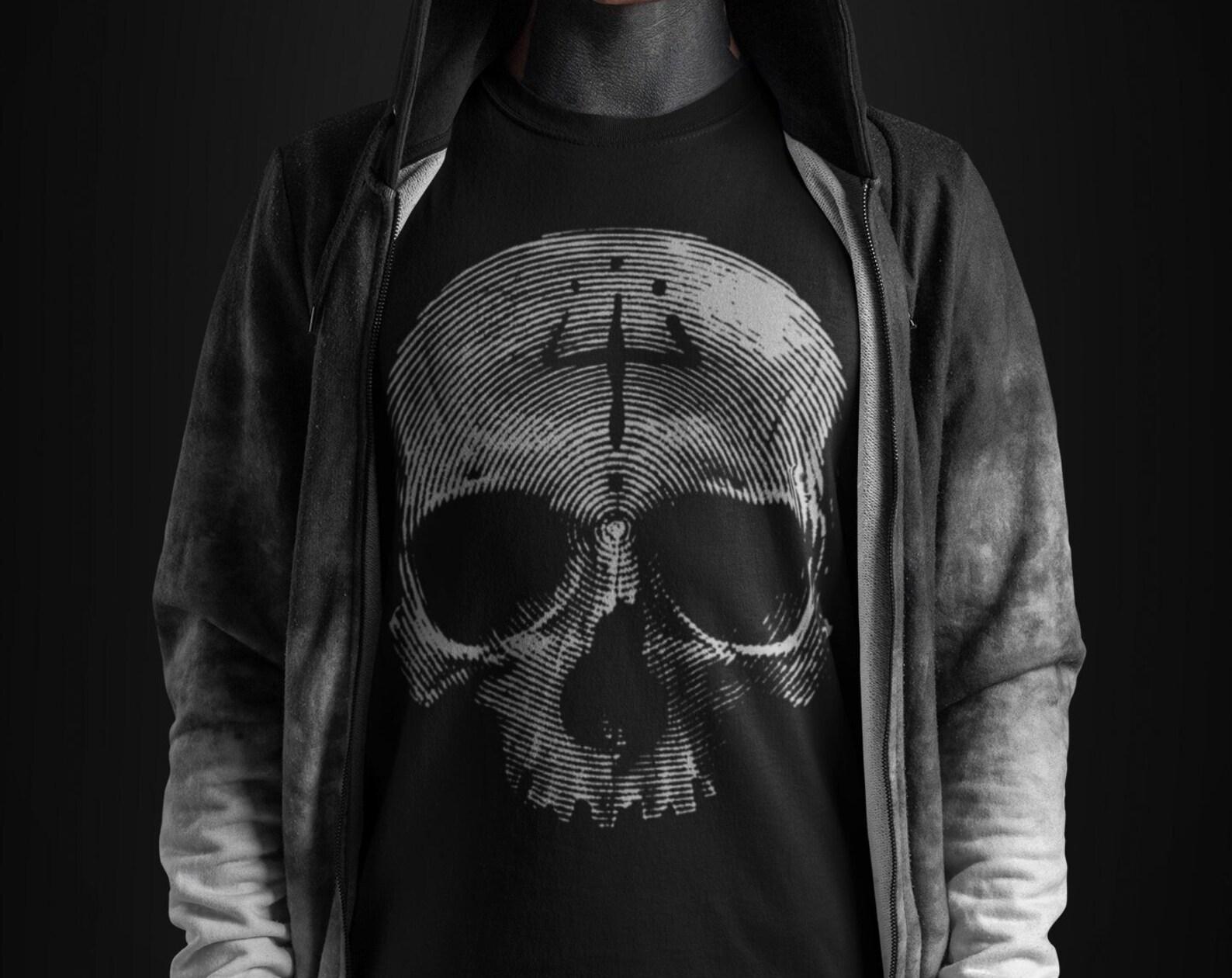 Skull T-Shirt: Dark Graphic Tee, Goth Streetwear M